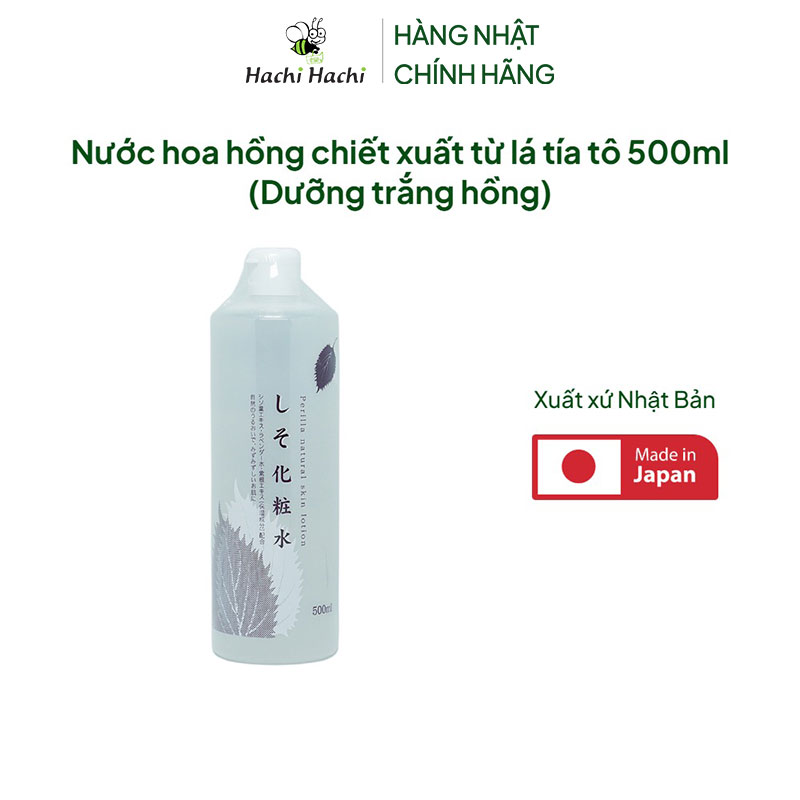 Nước hoa hồng Nhật Bản chiết xuất từ lá tía tô 500ml (Dưỡng trắng hồng) thương hiệu CHINOSHIOYA