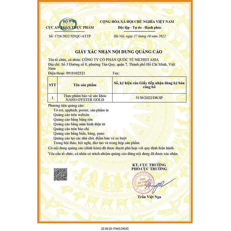 TPBVSK: Viên uống Nano Oyster Gold Nhật Bản 120 viên, bổ sung chiết xuất hàu, tăng sức khỏe thương hiệu 