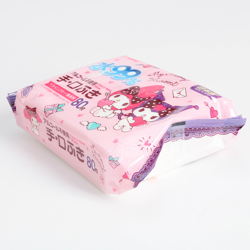 Khăn ướt không cồn, chứa 99% nước My Melody Kuromi 80 tờ thương hiệu FRIEND