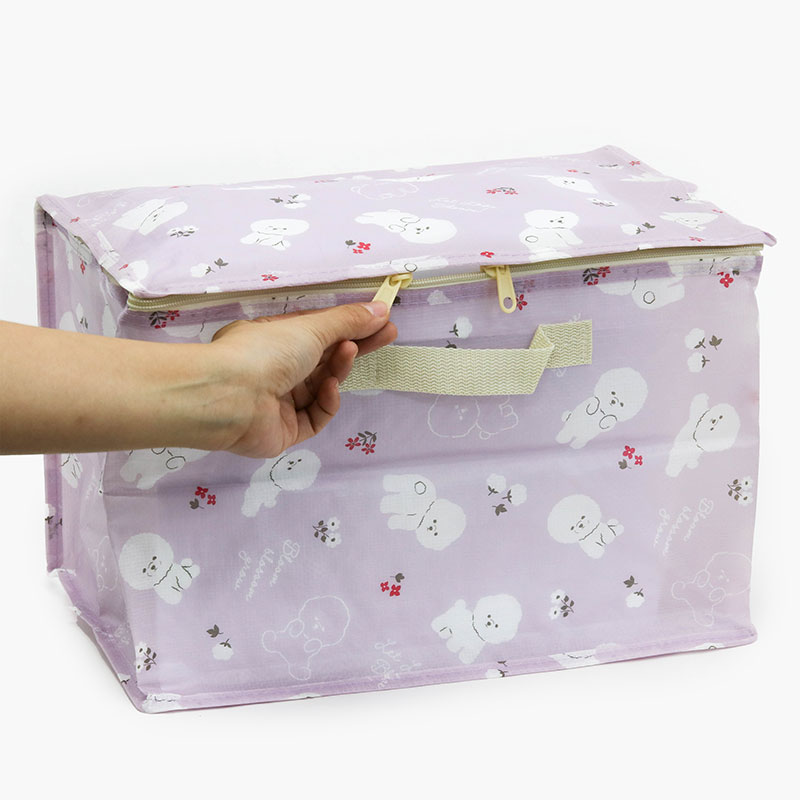 Hộp đựng đồ gấp gọn hình chó Bichon 38x25cm thương hiệu 