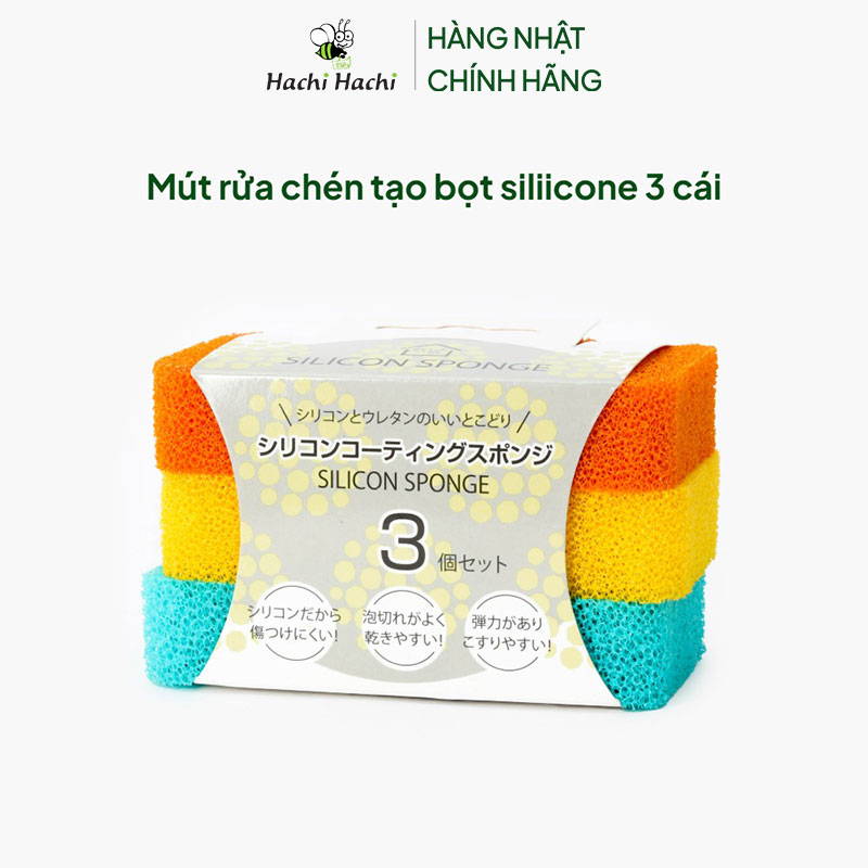 Mút rửa chén tạo bọt siliicone 3 cái thương hiệu 