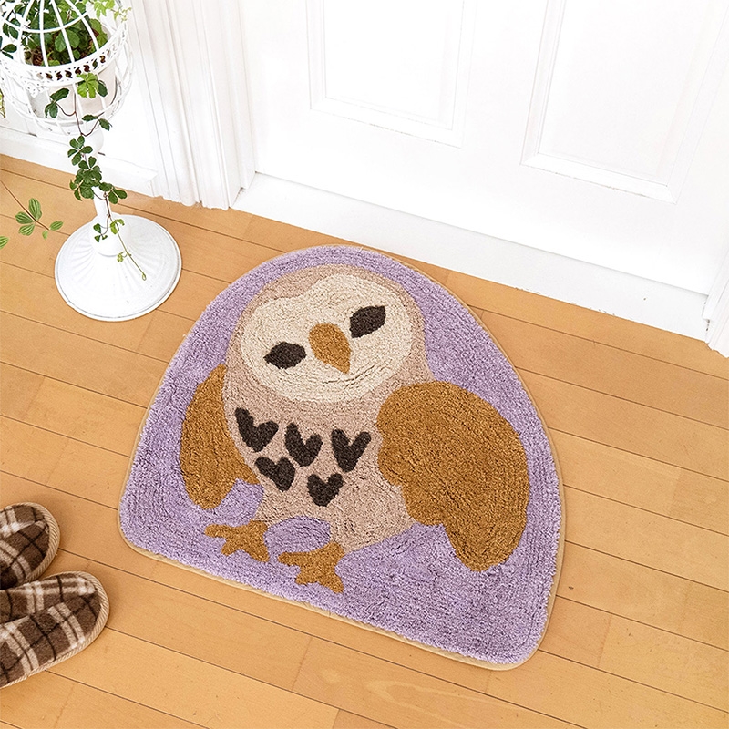 Thảm chùi chân chống trượt hình cú hạnh phúc 58x53cm thương hiệu 