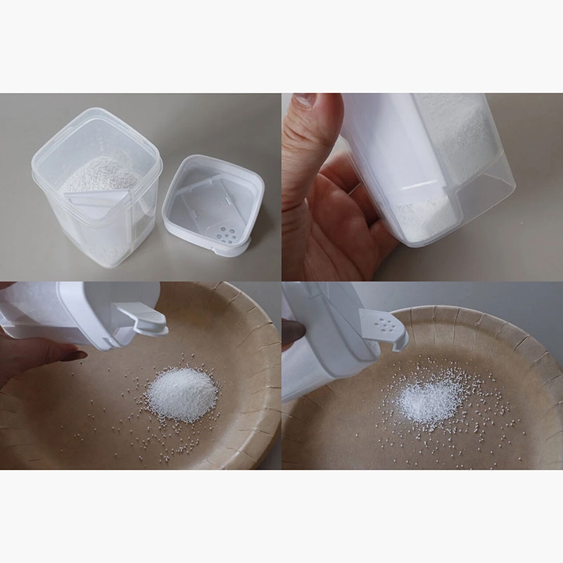 Hộp đựng bột tẩy rửa Baking Soda, xà phòng, có sẵn mức đo lường 5g (230ml) thương hiệu IP SYSTEM