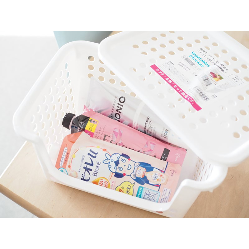 Rổ nhựa đựng vật dụng 26.4x19.8 cm (Kèm nắp đậy) thương hiệu 