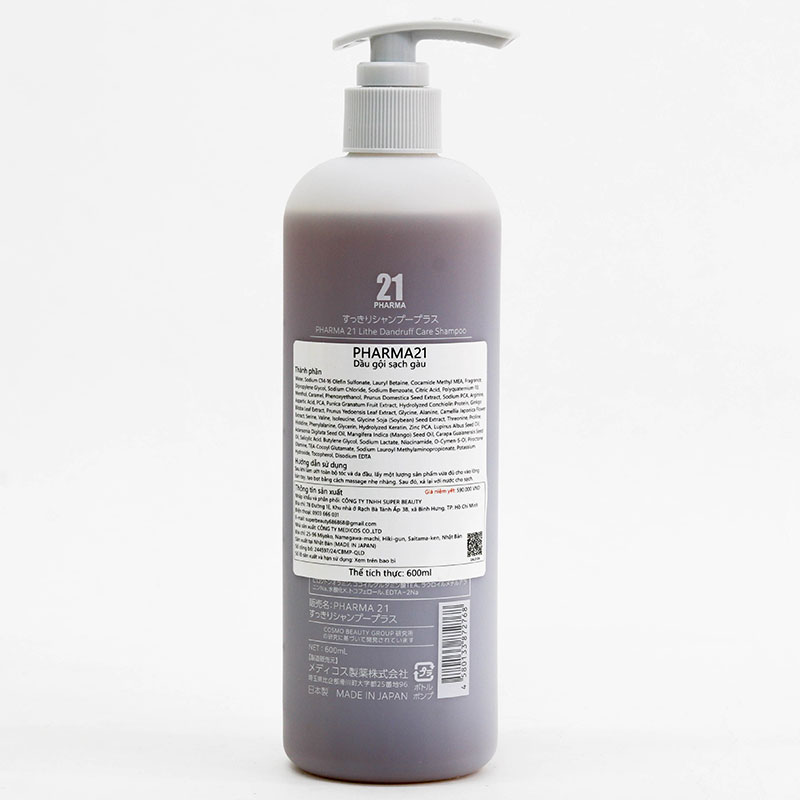 Dầu gội Nhật Bản sạch gàu Pharma 21 600ml thương hiệu 