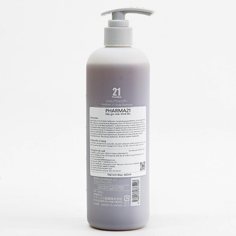 Dầu gội Nhật Bản chắc khỏe tóc Pharma 21 602ml thương hiệu 