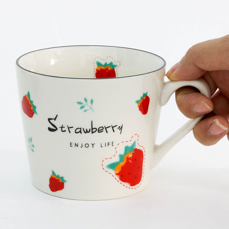 Ly sứ 440ml có quai, hình trái cây (Nhiều mẫu)-Giao mẫu ngẫu nhiên thương hiệu HORIKOSHI