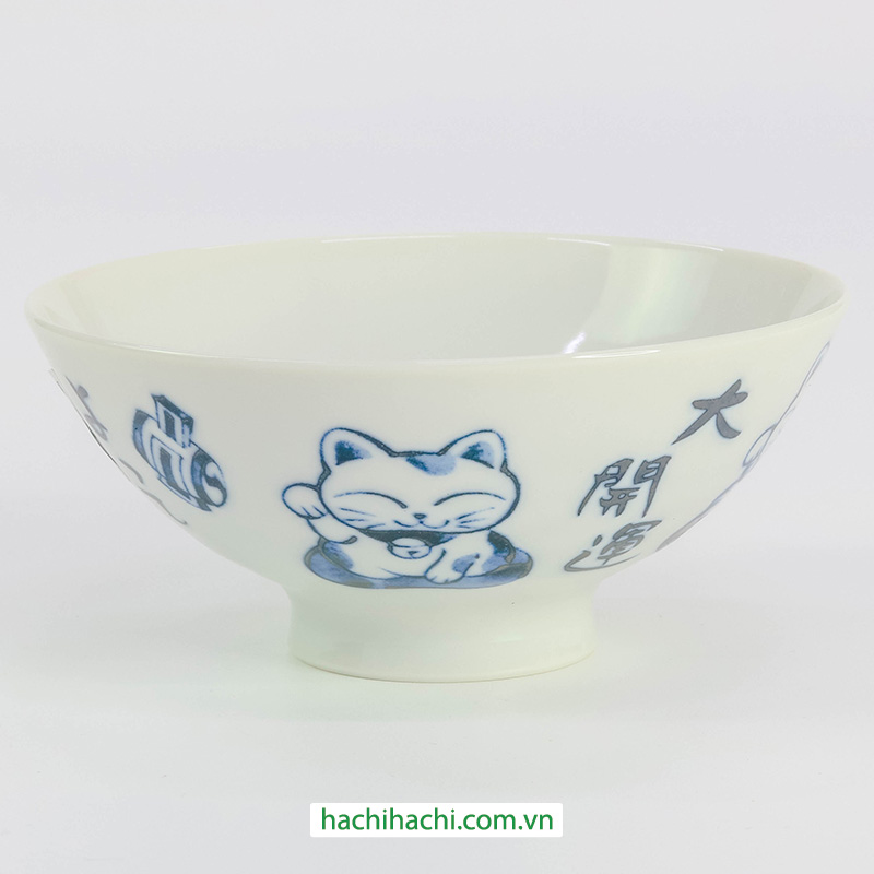 Chén gốm 13cm hình mèo may mắn thương hiệu HORIKOSHI