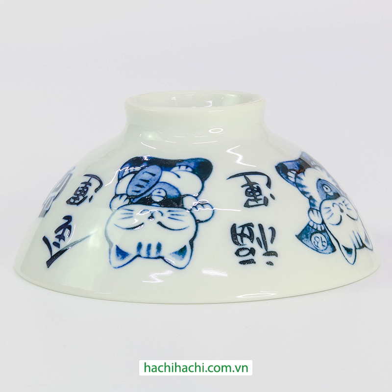 Chén gốm 13cm hình mèo may mắn thương hiệu HORIKOSHI