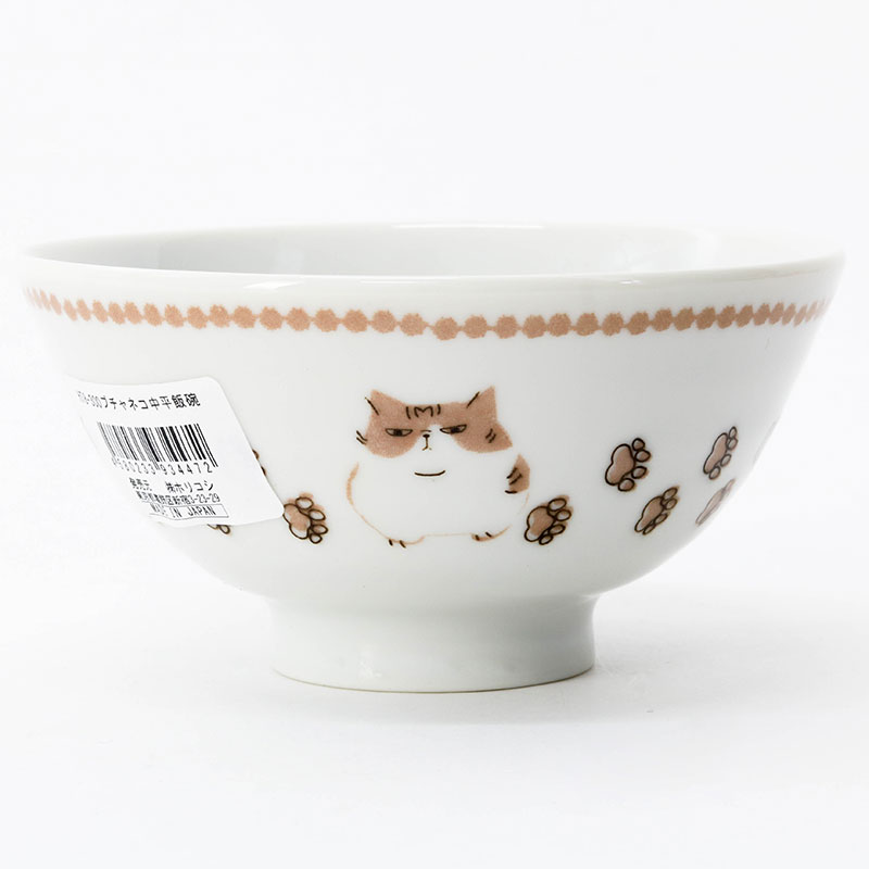Chén bát sứ Nhật Bản, chén bát ăn cơm 11cm (Mèo vàng), dùng được lò vi sóng thương hiệu HORIKOSHI