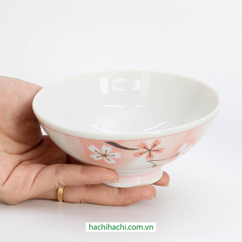 Chén bát sứ Nhật Bản, chén bát ăn cơm 11.6cm (Sakura) , dùng được lò vi sóng thương hiệu HORIKOSHI