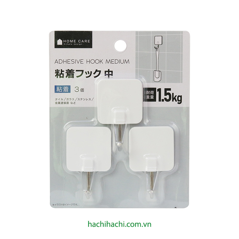 Móc dán tường treo đồ 3 cái