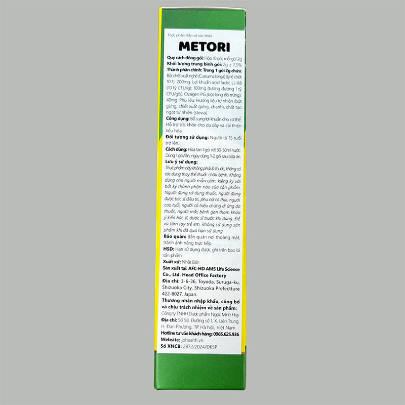 TPBVSK: Bột uống Metori Nhật Bản 2gx10 gói, bổ sung lợi khuẩn, cải thiện tiêu hóa thương hiệu 