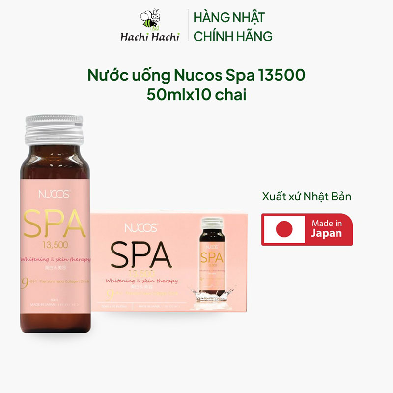 TPBVSK: Nước uống Nucos Spa 13500 Nhật Bản 50mlx10 chai, bổ sung Collagen da đàn hồi, sáng mịn, ngừa lão hoá thương hiệu NUCOS