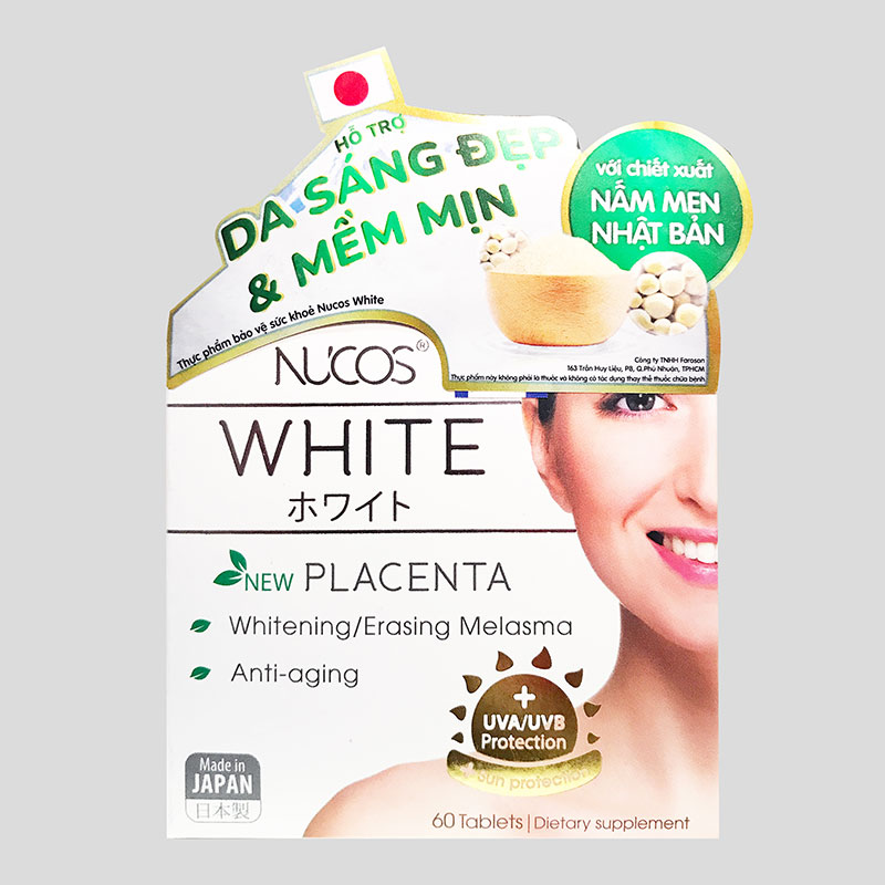 TPBVSK: Viên uống Nucos White Nhật Bản 60 viên, giảm thâm nám, lão hóa, dưỡng sáng da, chống nắng bảo vệ da thương hiệu NUCOS