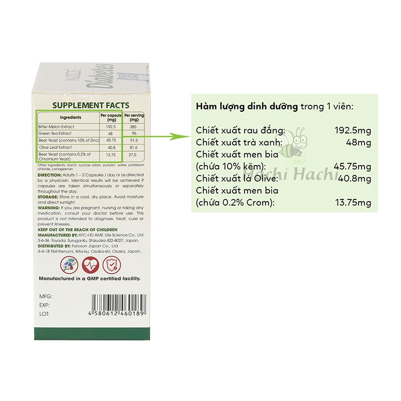 TPBVSK: Viên uống hỗ trợ hạ đường huyết Nucos Diabetes  30 viên thương hiệu NUCOS