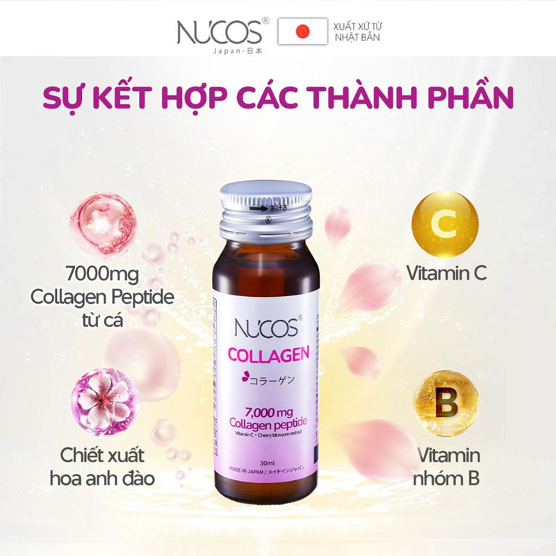 TPBS: Nước uống Nucos Collagen Nhật Bản 30mlx10 chai thương hiệu NUCOS