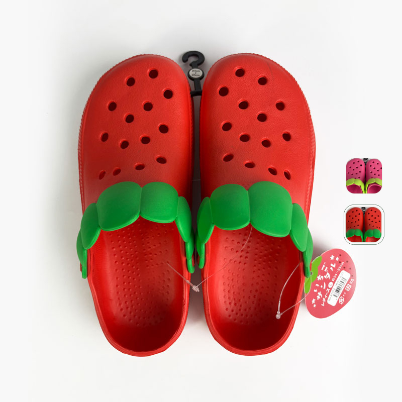 Dép sục nữ kiểu dâu tây, Size M (hồng): 23-24cm; Size L (đỏ) 24-25cm (Nhiều mẫu)-Giao mẫu ngẫu nhiên