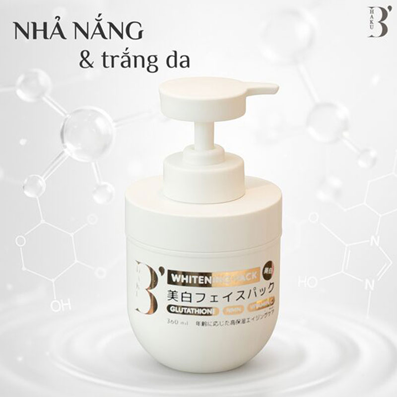 Kem ủ trắng da mặt và toàn thân Nhật Bản B'haku whitening pack 360ml thương hiệu 