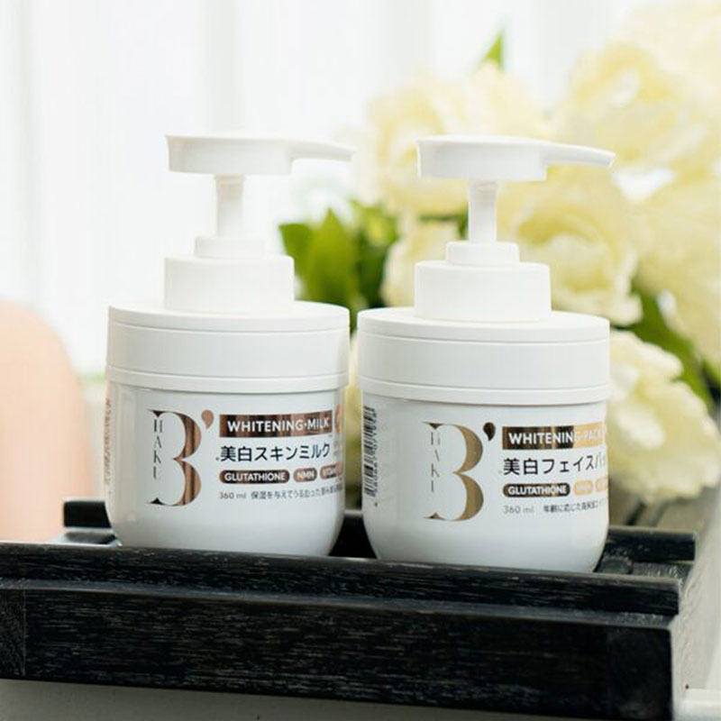 Kem ủ trắng da mặt và toàn thân Nhật Bản B'haku whitening pack 360ml thương hiệu 