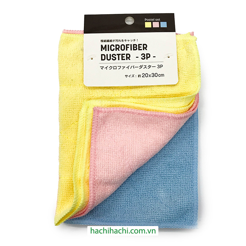 Khăn lau microfiber đa năng 20x30cm 3 cái thương hiệu 