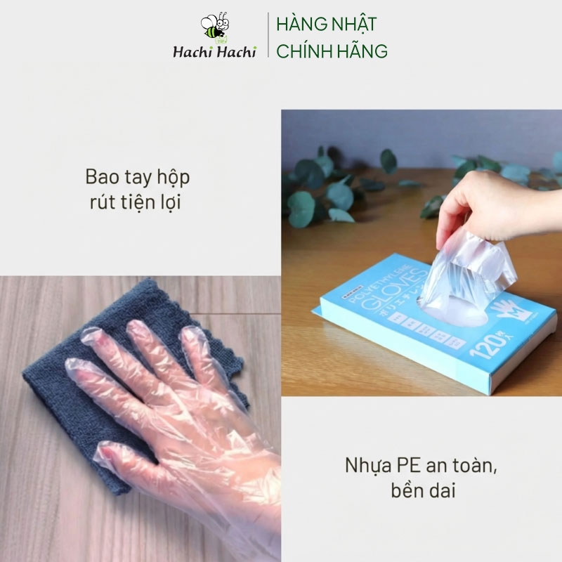 Bao tay dùng 1 lần 120 cái size M thương hiệu 