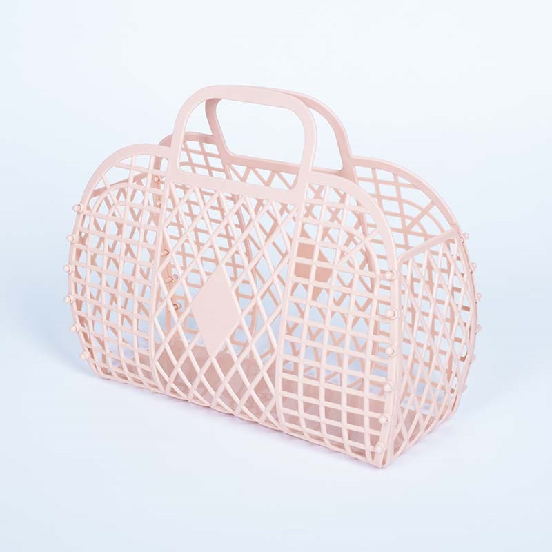 Giỏ nhựa gấp gọn 26x23cm (Hồng) thương hiệu 