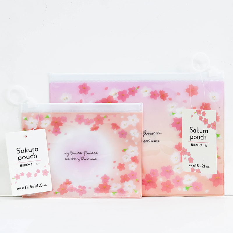 Túi đựng vật dụng họa tiết hoa anh đào Sakura 15x21cm  thương hiệu SYNAPSE