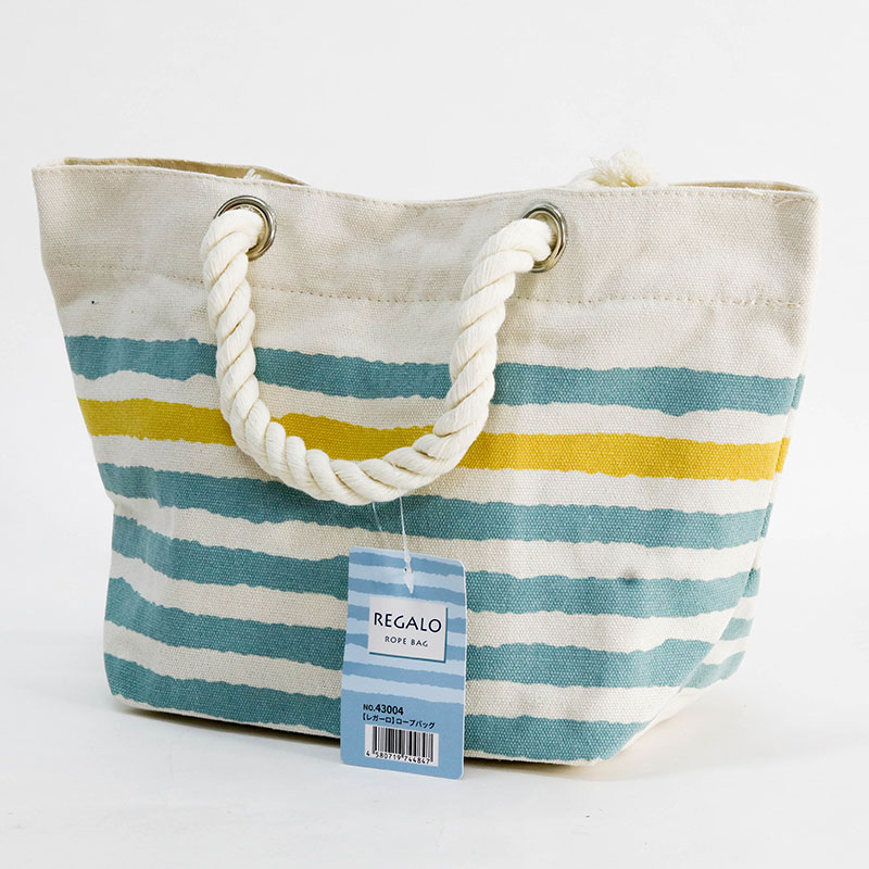 Túi Tote quai xách dây thừng họa tiết sọc ngang 20x22cm thương hiệu LOMAN