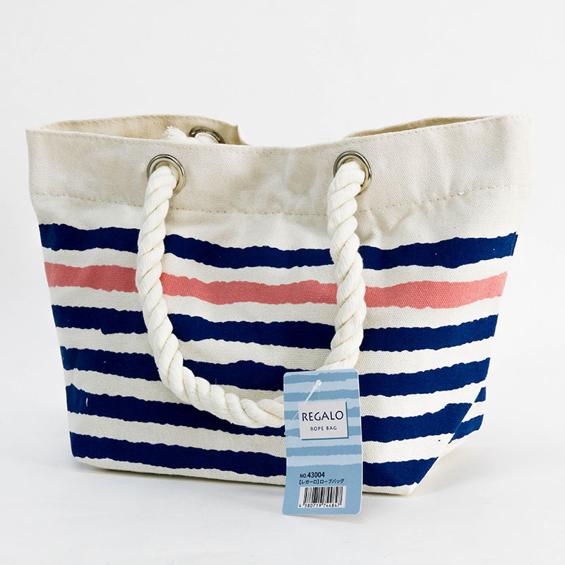 Túi Tote quai xách dây thừng họa tiết sọc ngang 20x22cm thương hiệu LOMAN