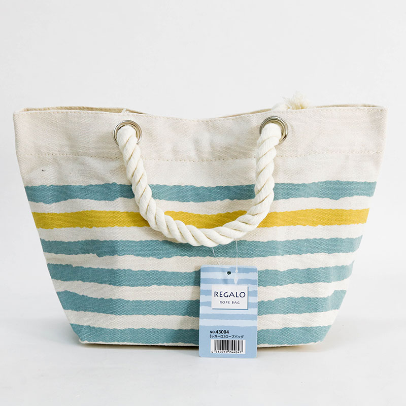 Túi Tote quai xách dây thừng họa tiết sọc ngang 20x22cm thương hiệu LOMAN