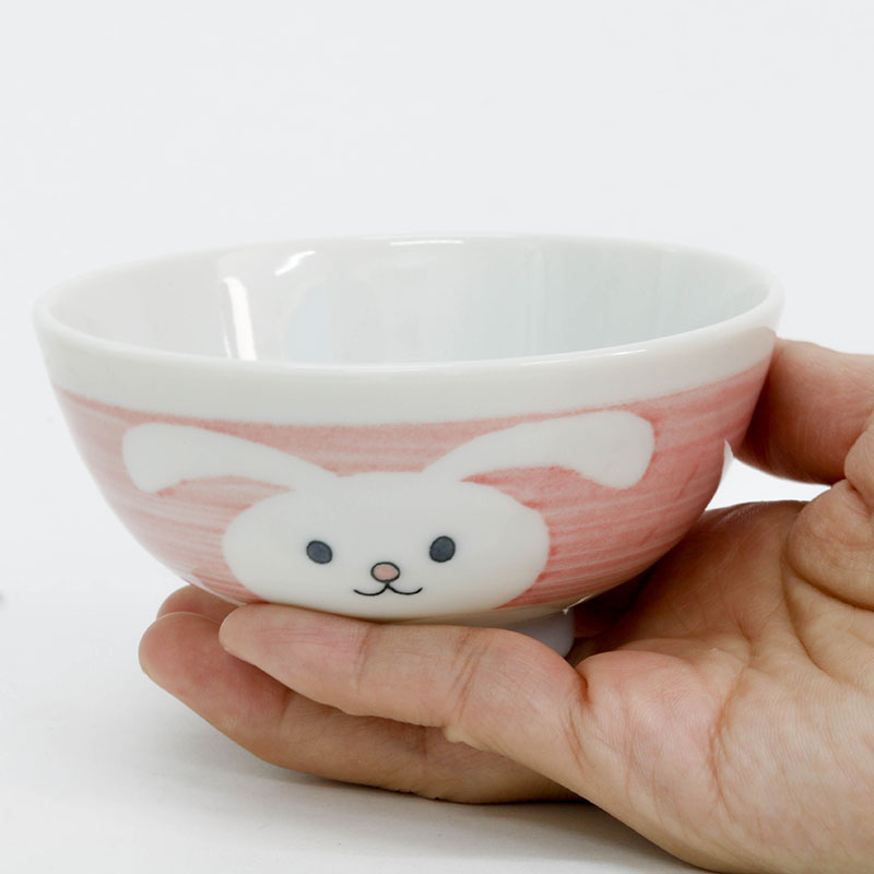 Chén bát sứ Nhật Bản, chén bát ăn cơm 10.5cm (Thỏ con), dùng được lò vi sóng thương hiệu 