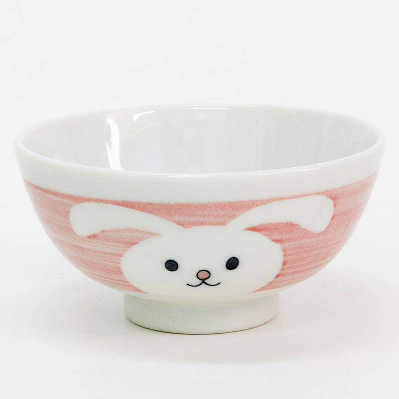 Chén bát sứ Nhật Bản, chén bát ăn cơm 10.5cm (Thỏ con), dùng được lò vi sóng