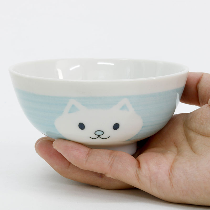 Chén bát sứ Nhật Bản, chén bát ăn cơm 10.5cm (Mèo con), dùng được lò vi sóng thương hiệu 