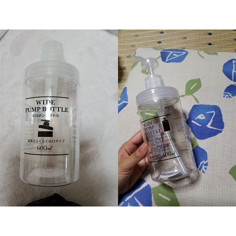 Bình nhựa vòi bơm 600ml Màu trong suốt thương hiệu CREA