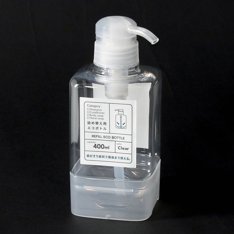 Bình nhựa vòi bơm thông minh 400ml kèm chân đế (Trong suốt) thương hiệu CREA
