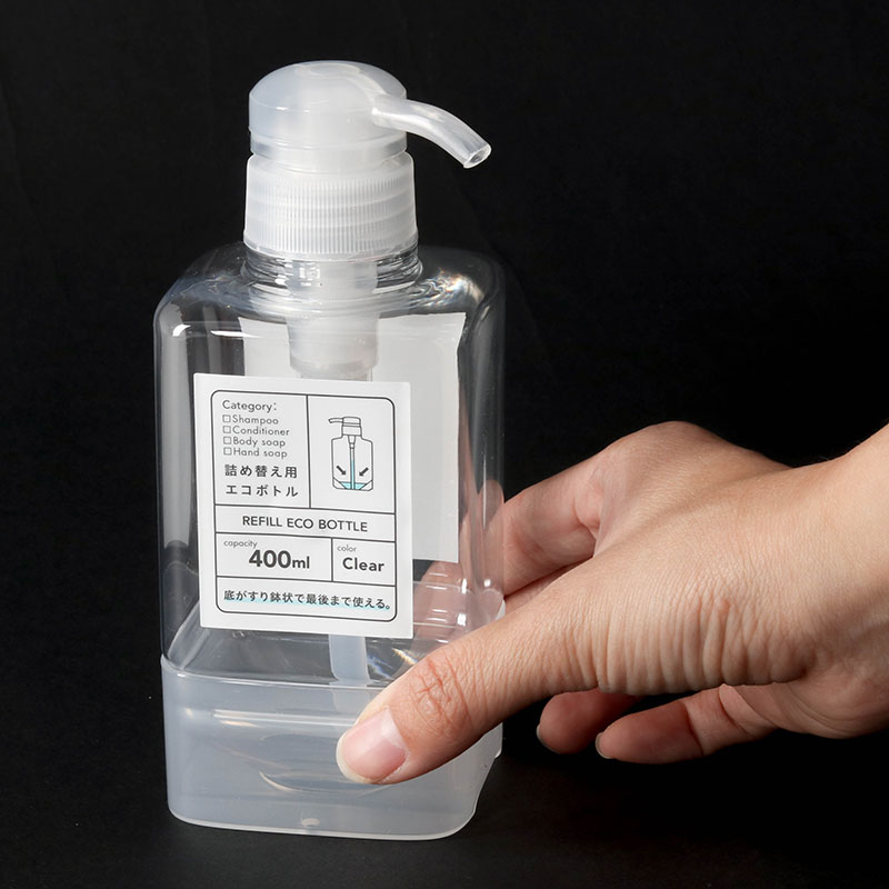 Bình nhựa vòi bơm thông minh 400ml kèm chân đế (Trong suốt) thương hiệu CREA