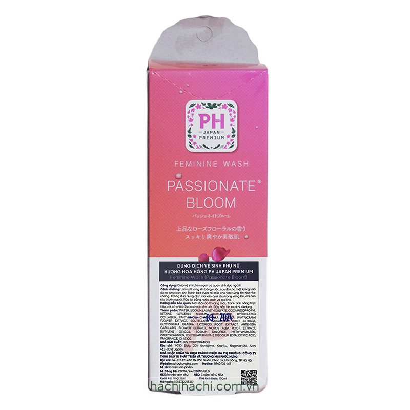 Dung dịch vệ sinh phụ nữ Nhật Bản hương hoa hồng PH Japan Premium Feminine Wash thương hiệu 