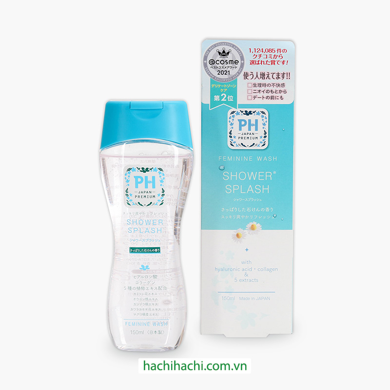 Dung dịch vệ sinh phụ nữ PH Japan 150ml (xanh da trời) (Hương xà phòng) thương hiệu 