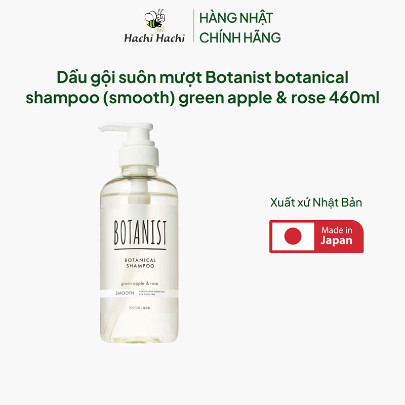 Dầu gội suôn mượt Botanist botanical shampoo (smooth) green apple & rose 460ml thương hiệu 