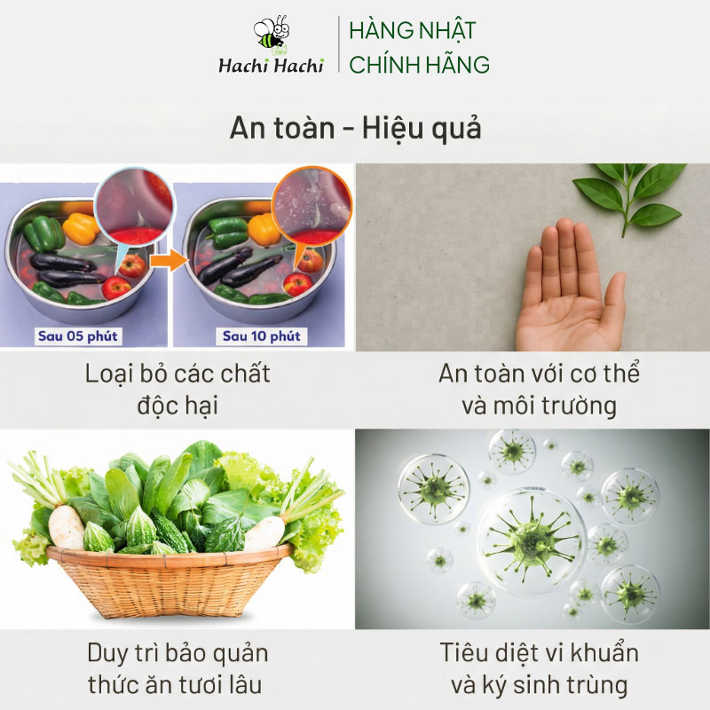 Bột rửa rau quả từ vỏ sò điệp Nhật Bản 300g, 100% thành phần thiên nhiên thương hiệu FURUSATO BUSSAN