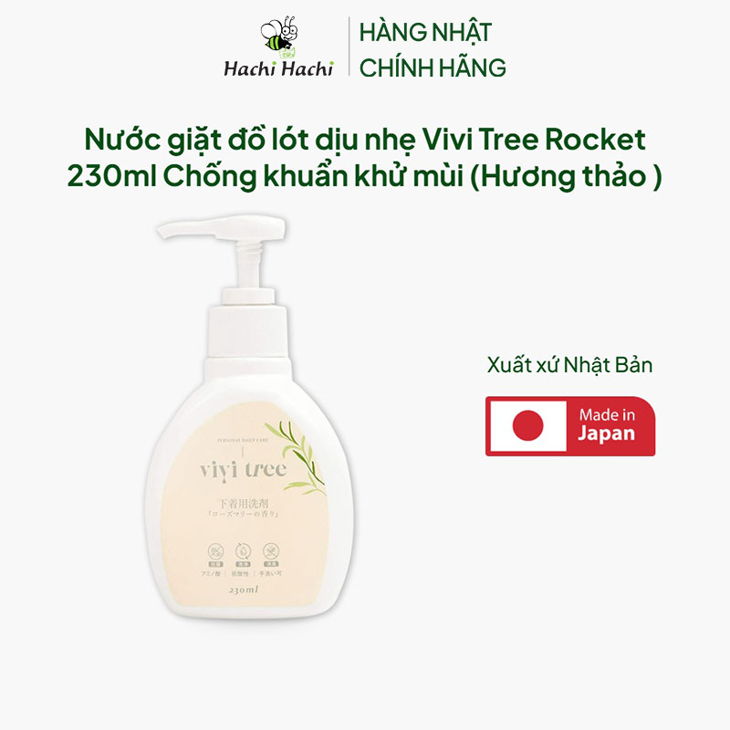 Nước giặt đồ lót dịu nhẹ Vivi Tree Rocket Nhật Bản 230ml Chống khuẩn khử mùi (Hương thảo ) thương hiệu ROCKET SOAP