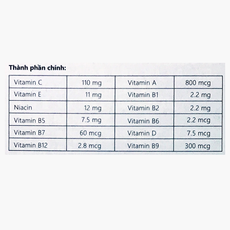 TPBVSK: Viên uống Multivitamin Fujina 30 viên thương hiệu FUJINA