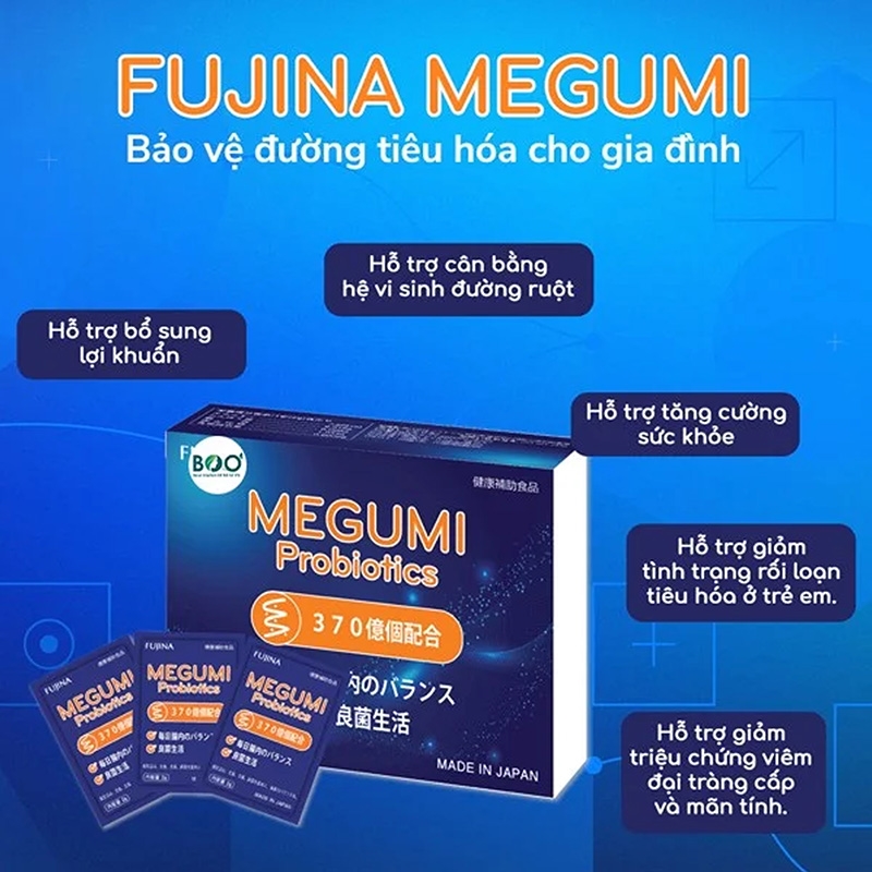 TPBVSK: Men vi sinh Megumi Probiotics 2gx15 gói thương hiệu FUJINA
