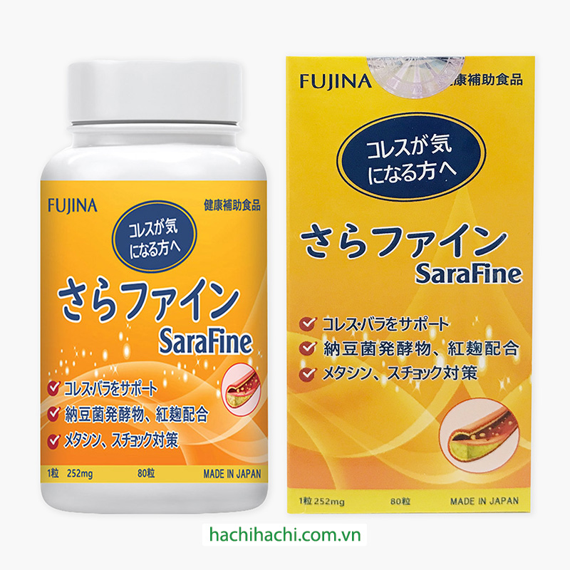 TPBVSK: Viên uống Sarafine Nhật Bản 80 viên, hỗ trợ giảm cholesterol, nguy cơ xơ vữa mạch máu