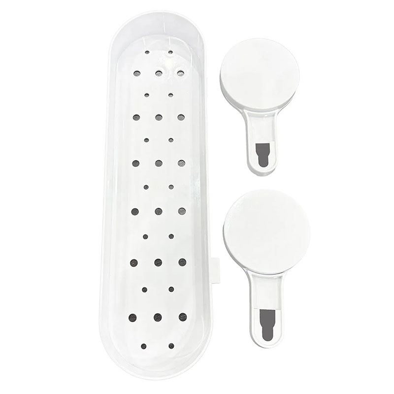 Khay đựng vật dụng, đồ dùng nhà tắm có móc dán 28x8.7cm thương hiệu 