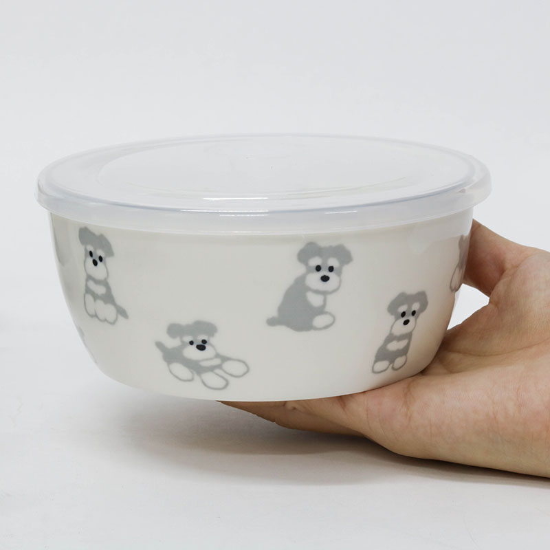 Hộp sứ đựng thức ăn 13.5cm Chú cún con thương hiệu SHINANO