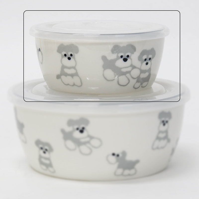Hộp sứ đựng thức ăn 10cm Chú cún con thương hiệu SHINANO