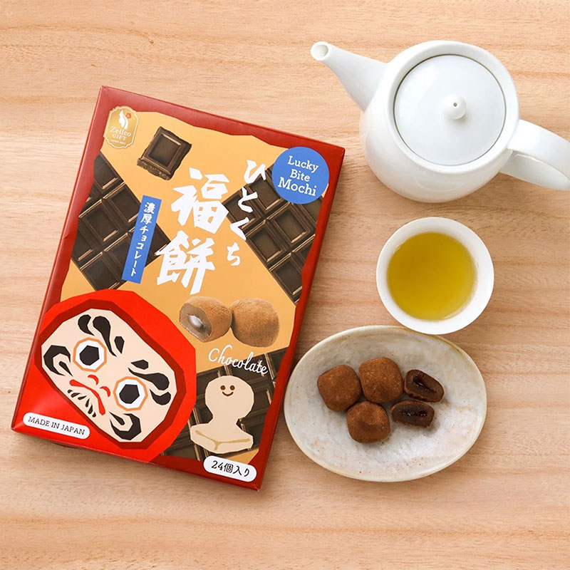 Bánh mochi Nhật Bản Lucky Bite vị socola 288g (24 cái) thương hiệu 