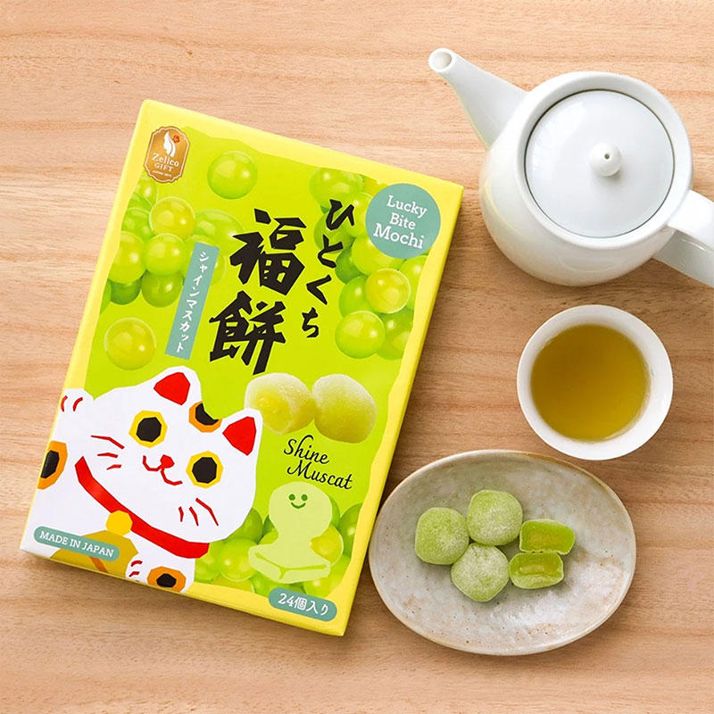 Bánh mochi Nhật Bản Lucky Bite vị nho xanh 288g (24 cái) thương hiệu 